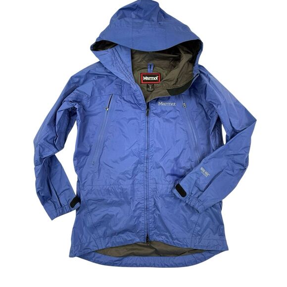 MARMOT Jacket Gore-Tex Paclite Hooded Rain Jacket Medium Ultra Light Packable - Picture 1 of 9